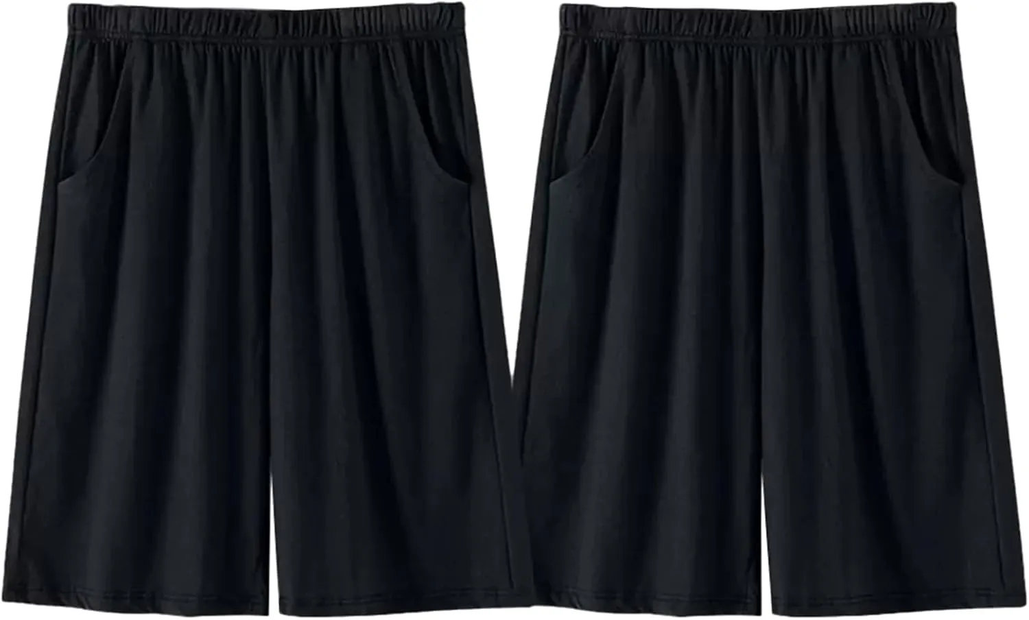 2 Pack Men's Pajama bottoms Lounge Sleep Shorts Soft Comfortable Breathable Pajamas Shorts with Pockets