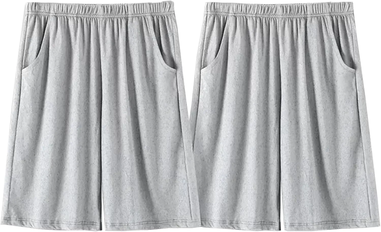 2 Pack Men's Pajama bottoms Lounge Sleep Shorts Soft Comfortable Breathable Pajamas Shorts with Pockets