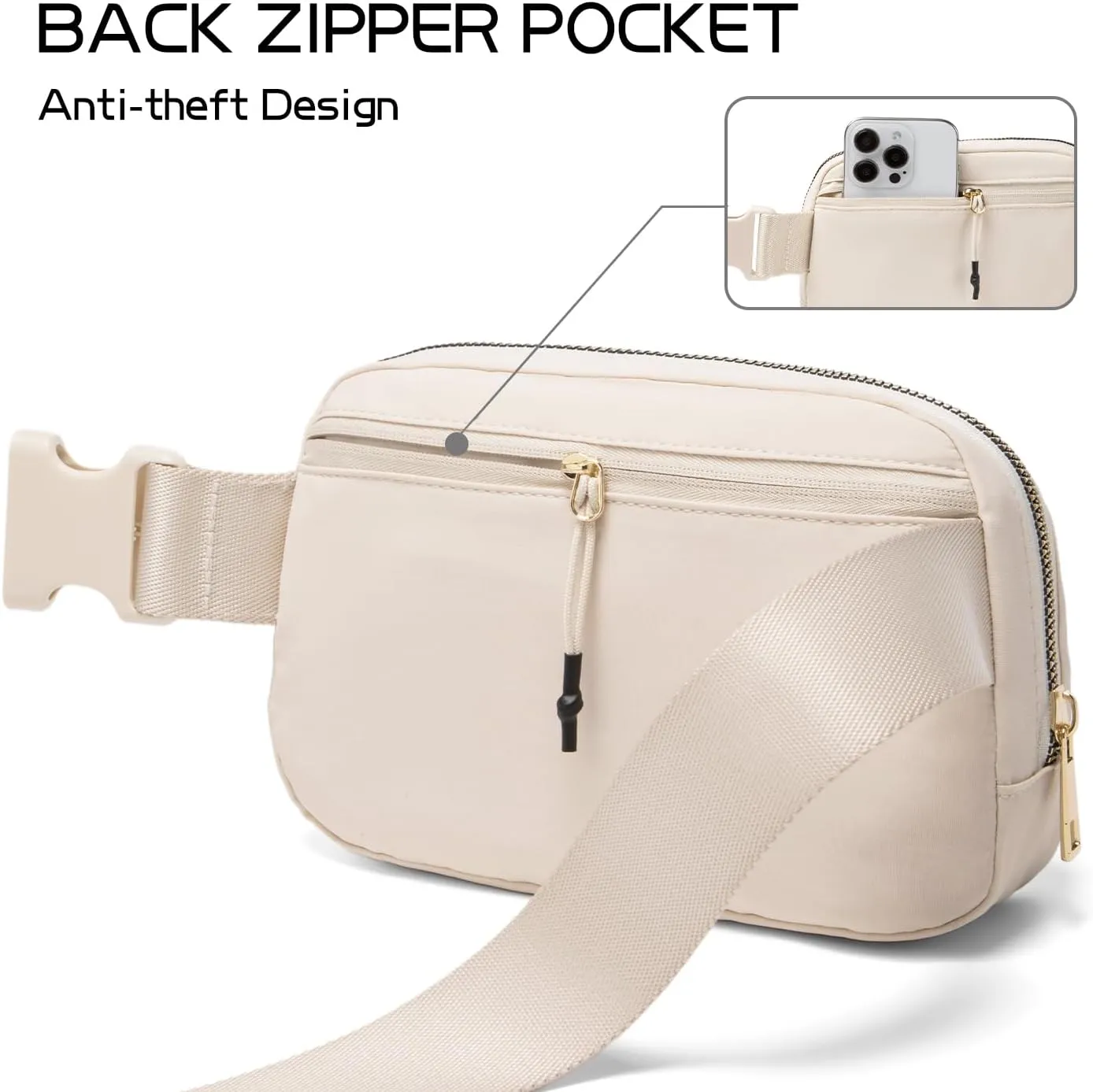 Belt Bag Fanny Pack Crossbody Bags with Initial Letter Patch Cute Stuff Birthday Gifts for Teenager Girls Cool Stuff for Teens Trendy Preppy Stuff for Teen Girls (Beige-G)