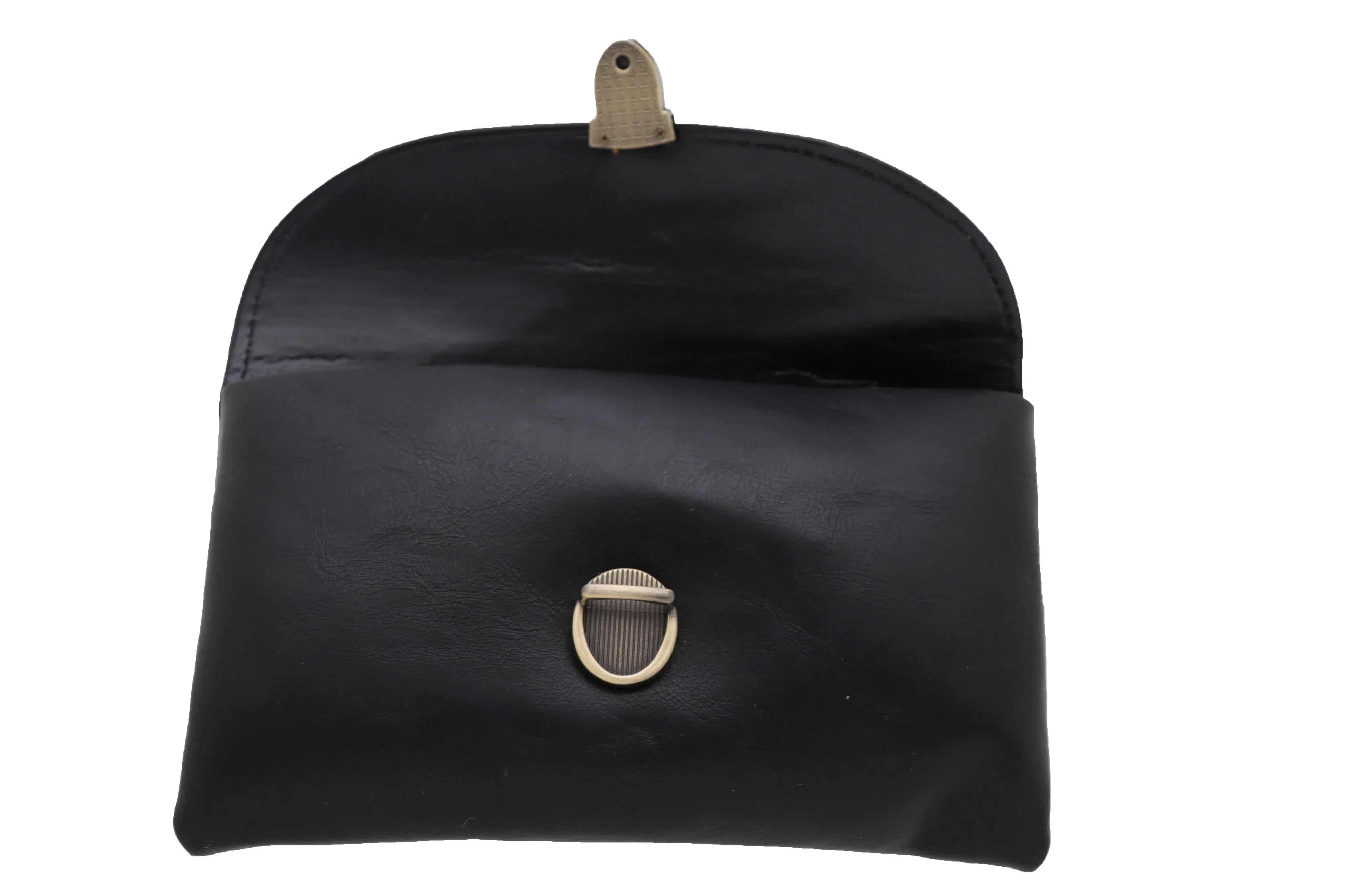 Black Faux Leather Skinny Waistband Hip Waist Belt   Wallet Bag Size S M