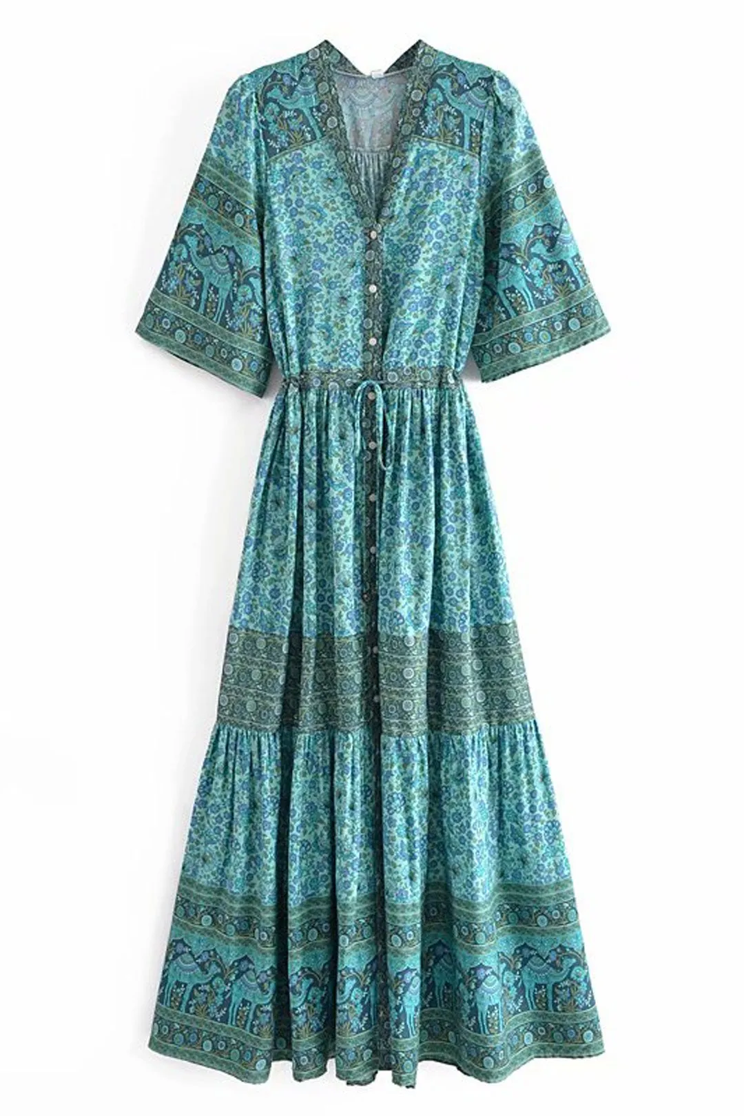 Boho Maxi Dress, Gown, Adrienne Oasis and Desert