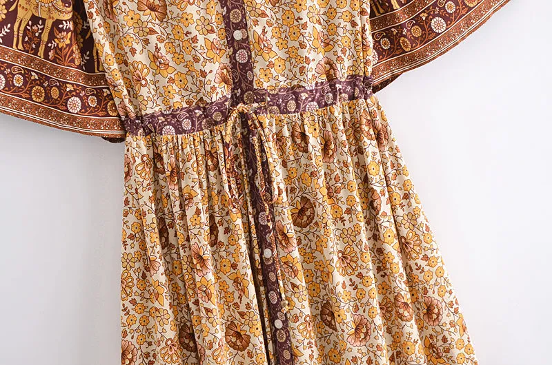 Boho Maxi Dress, Gown, Adrienne Oasis and Desert