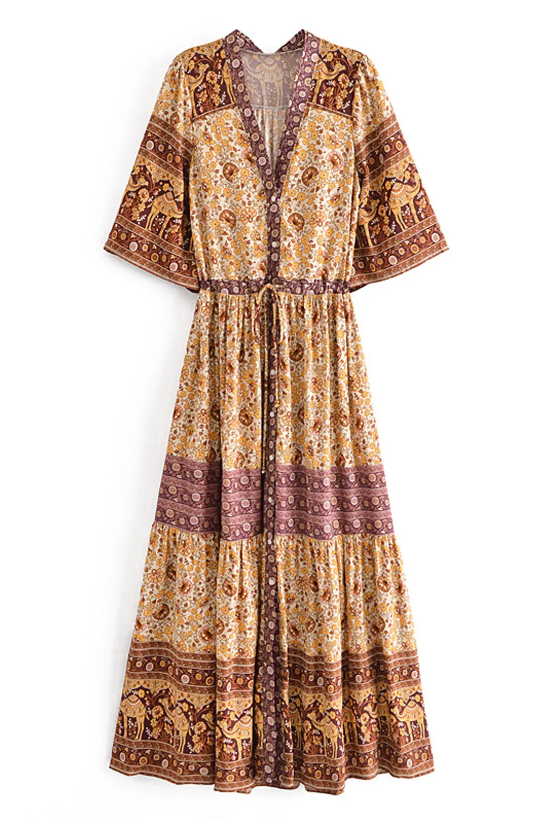 Boho Maxi Dress, Gown, Adrienne Oasis and Desert