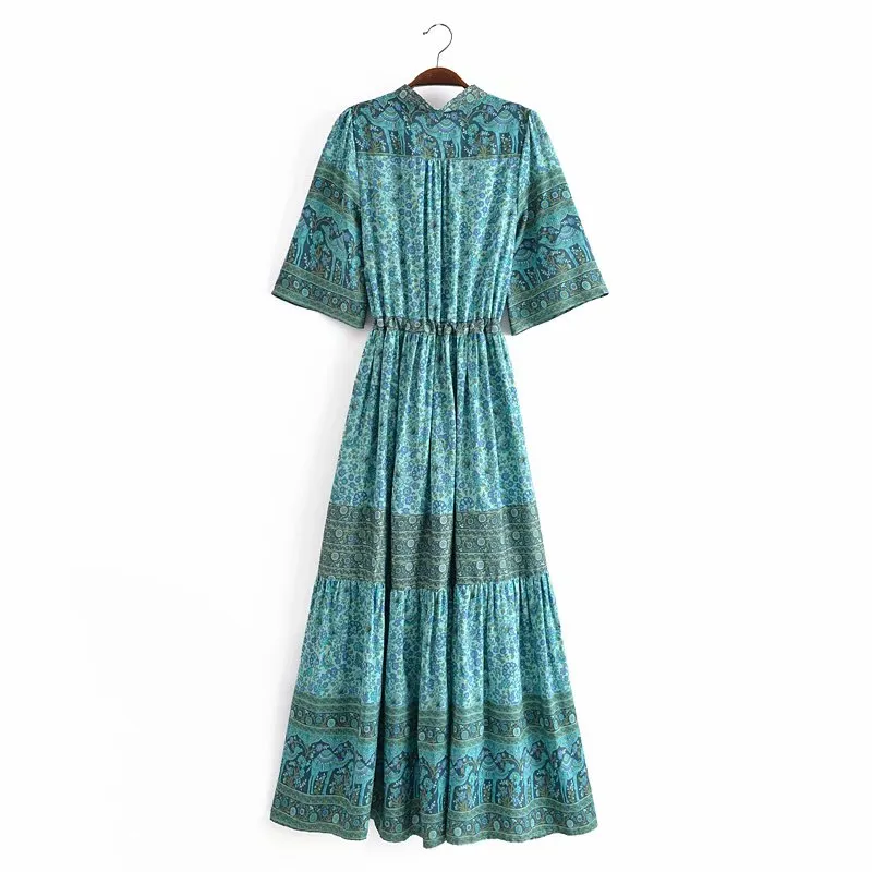 Boho Maxi Dress, Gown, Adrienne Oasis and Desert
