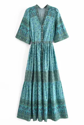 Boho Maxi Dress, Gown, Adrienne Oasis and Desert