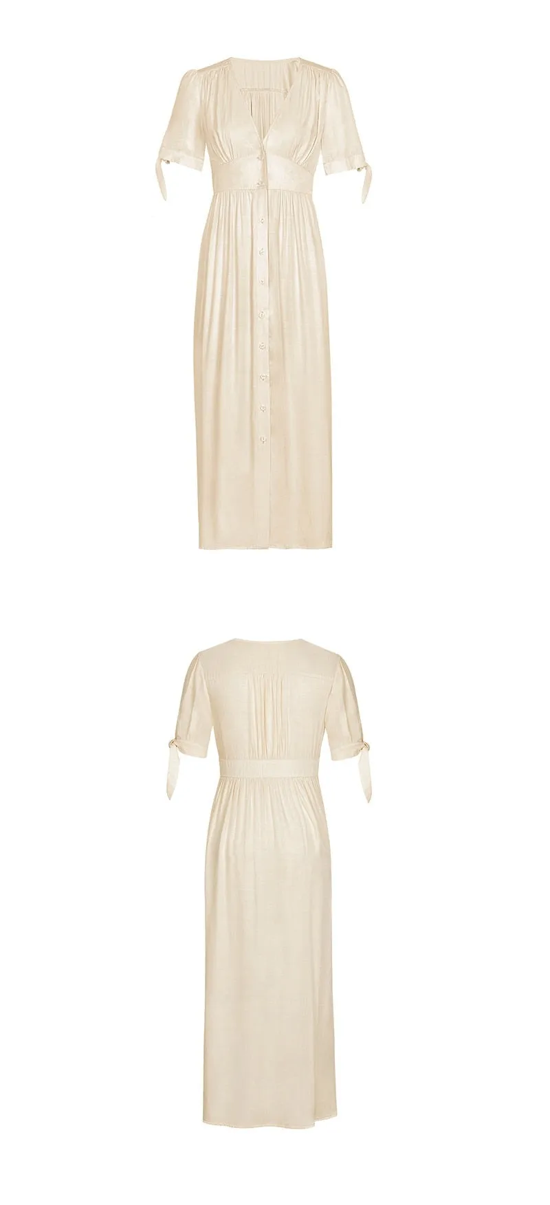 Boho Maxi Dress, Sundress, Talia in White Apricot