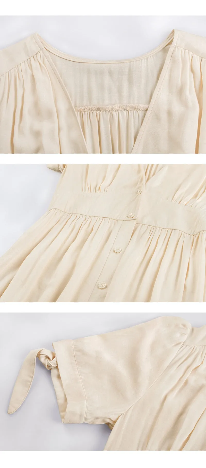 Boho Maxi Dress, Sundress, Talia in White Apricot