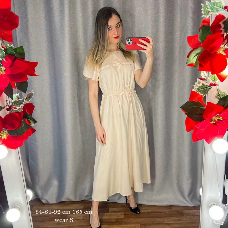 Boho Midi Dress, Ruffle Grace in Green