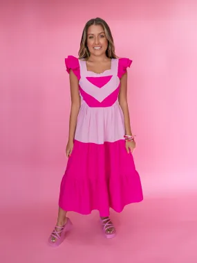 Brighter Days Pink Color Block Dress