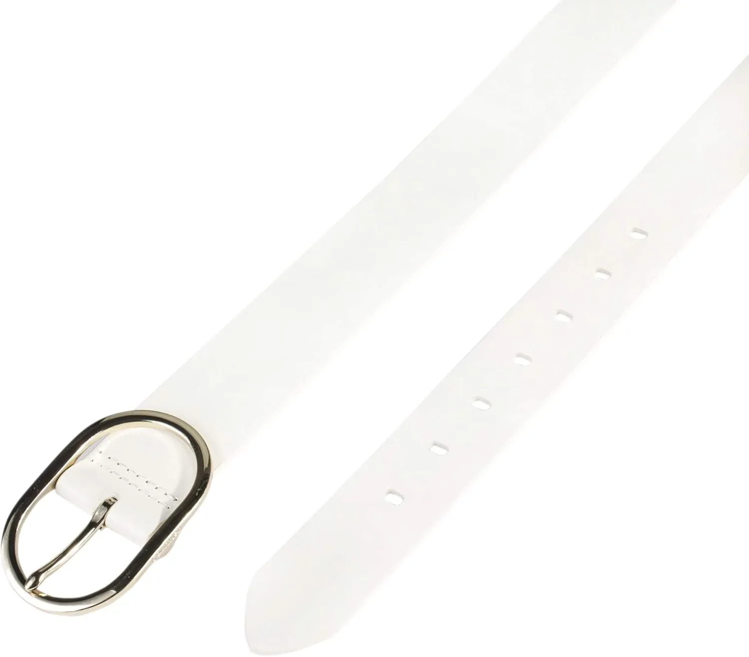 Calvin Klein Women's Oval Center Bar Buckle Leather Fashion Belt for Trousers and Dresses