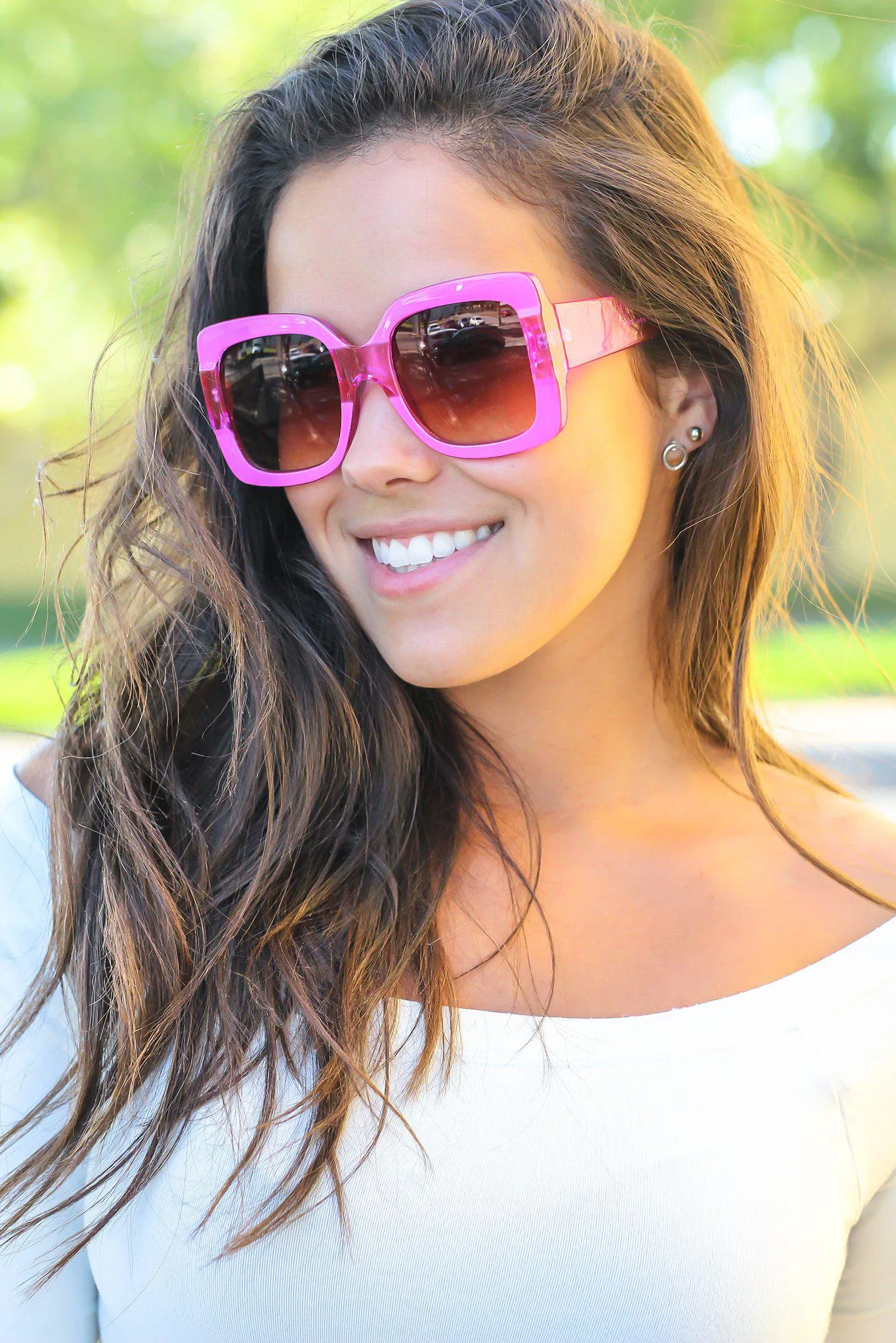 Candy Pink Bold Sunglasses