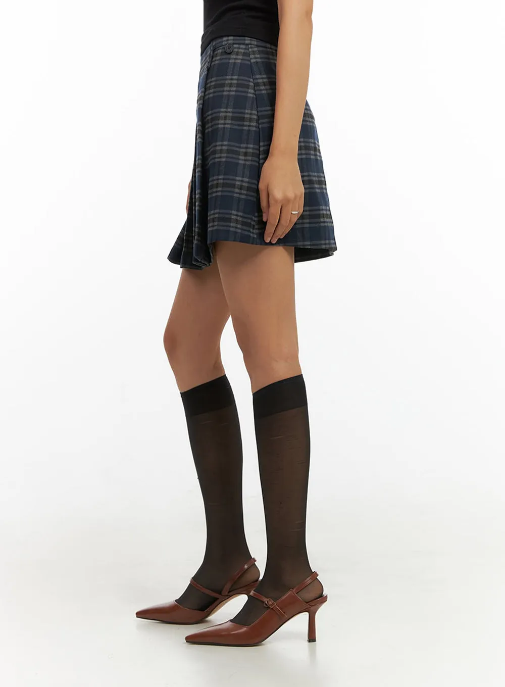 Chic Checkered Wrap Mini Skirt IO409
