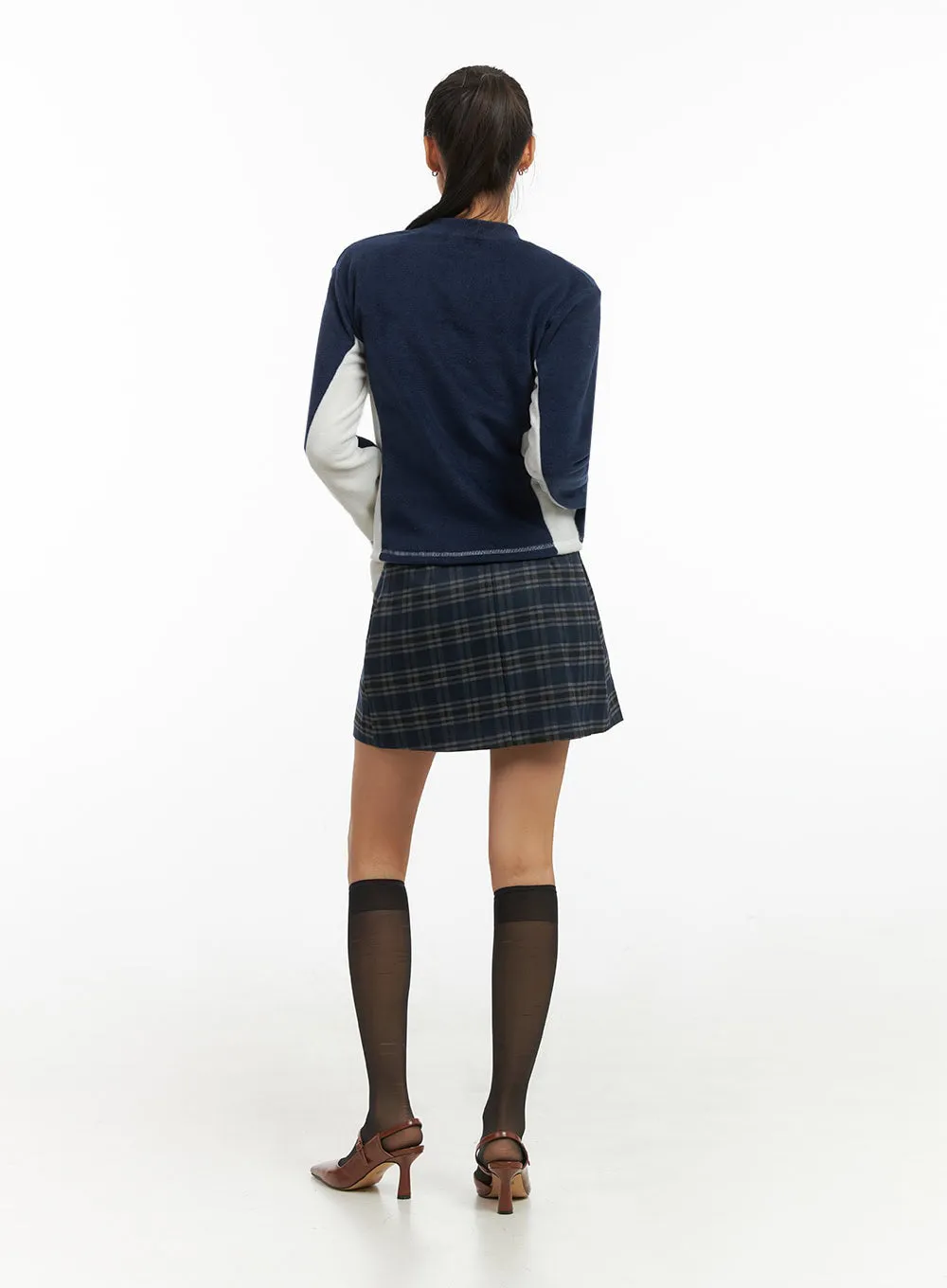 Chic Checkered Wrap Mini Skirt IO409