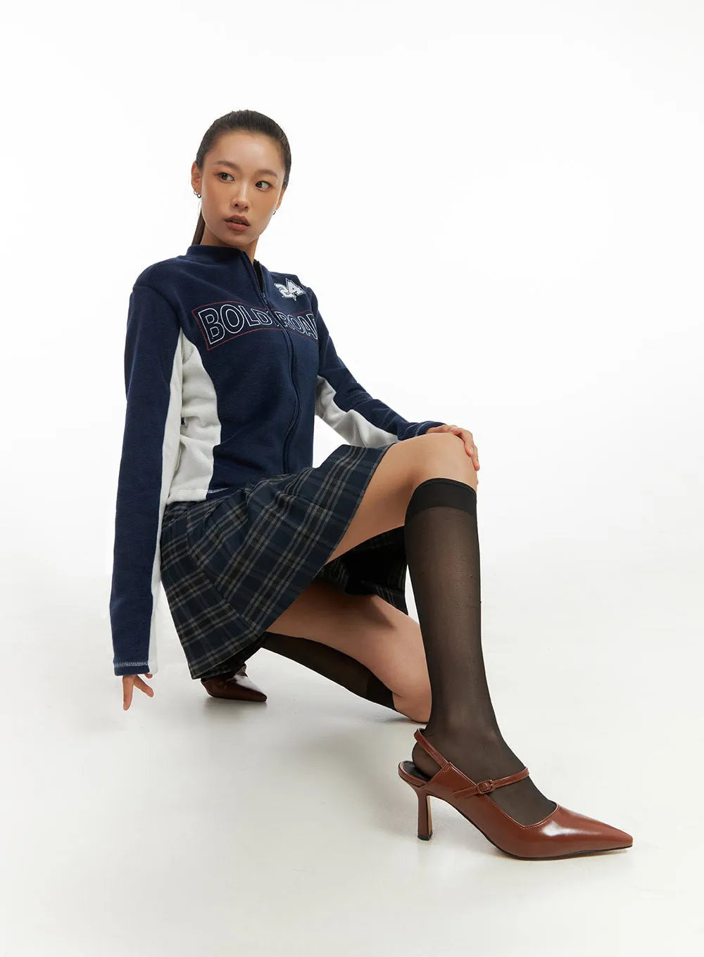 Chic Checkered Wrap Mini Skirt IO409