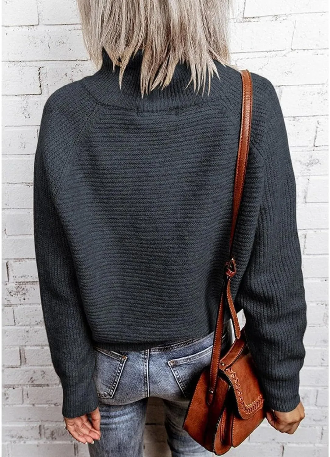Chic Oversized Pullover Sweaters for Women Mock Neck Long Sleeve Womens Clothing and Turtle Necks Womens Tops
