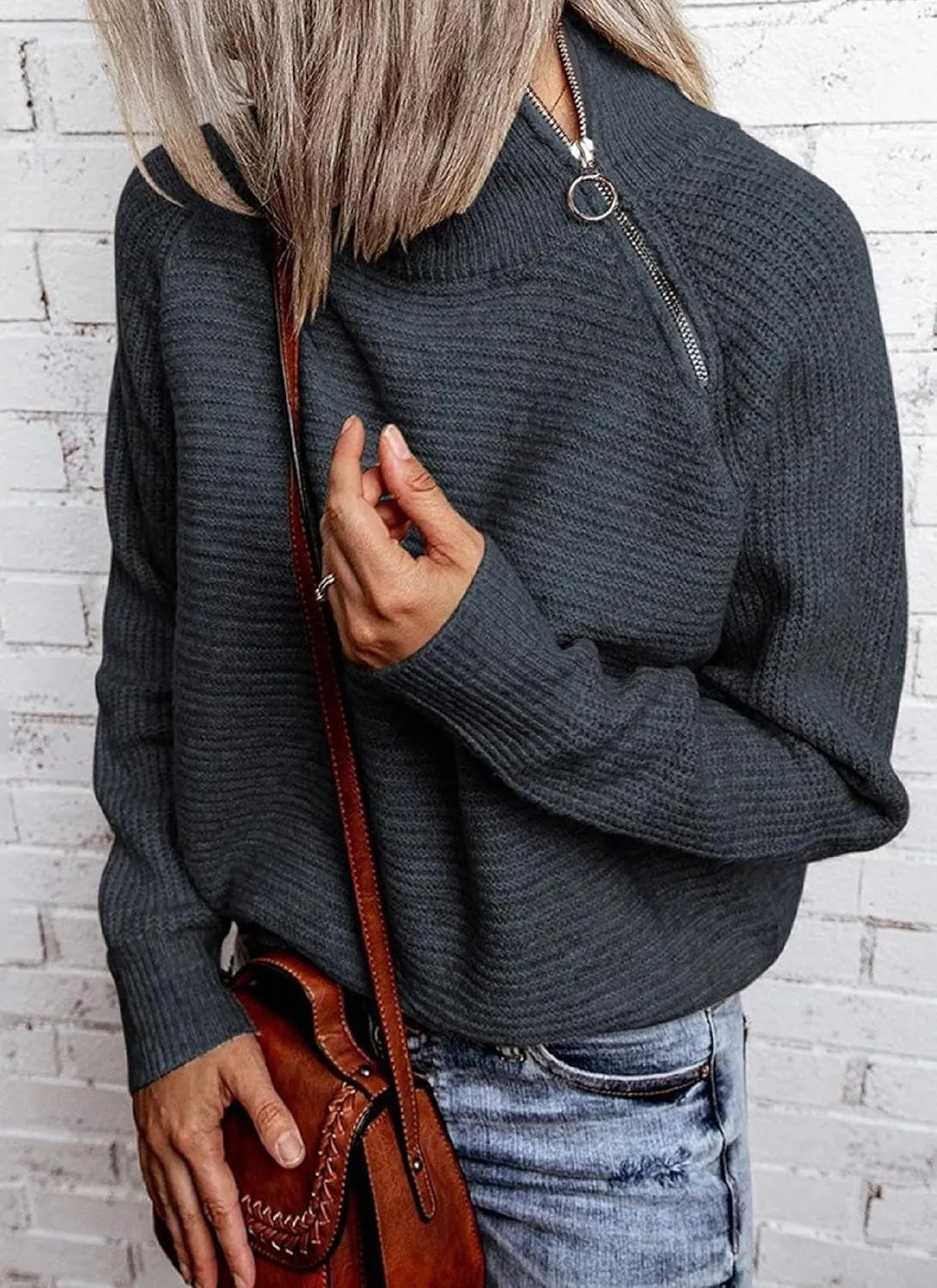 Chic Oversized Pullover Sweaters for Women Mock Neck Long Sleeve Womens Clothing and Turtle Necks Womens Tops
