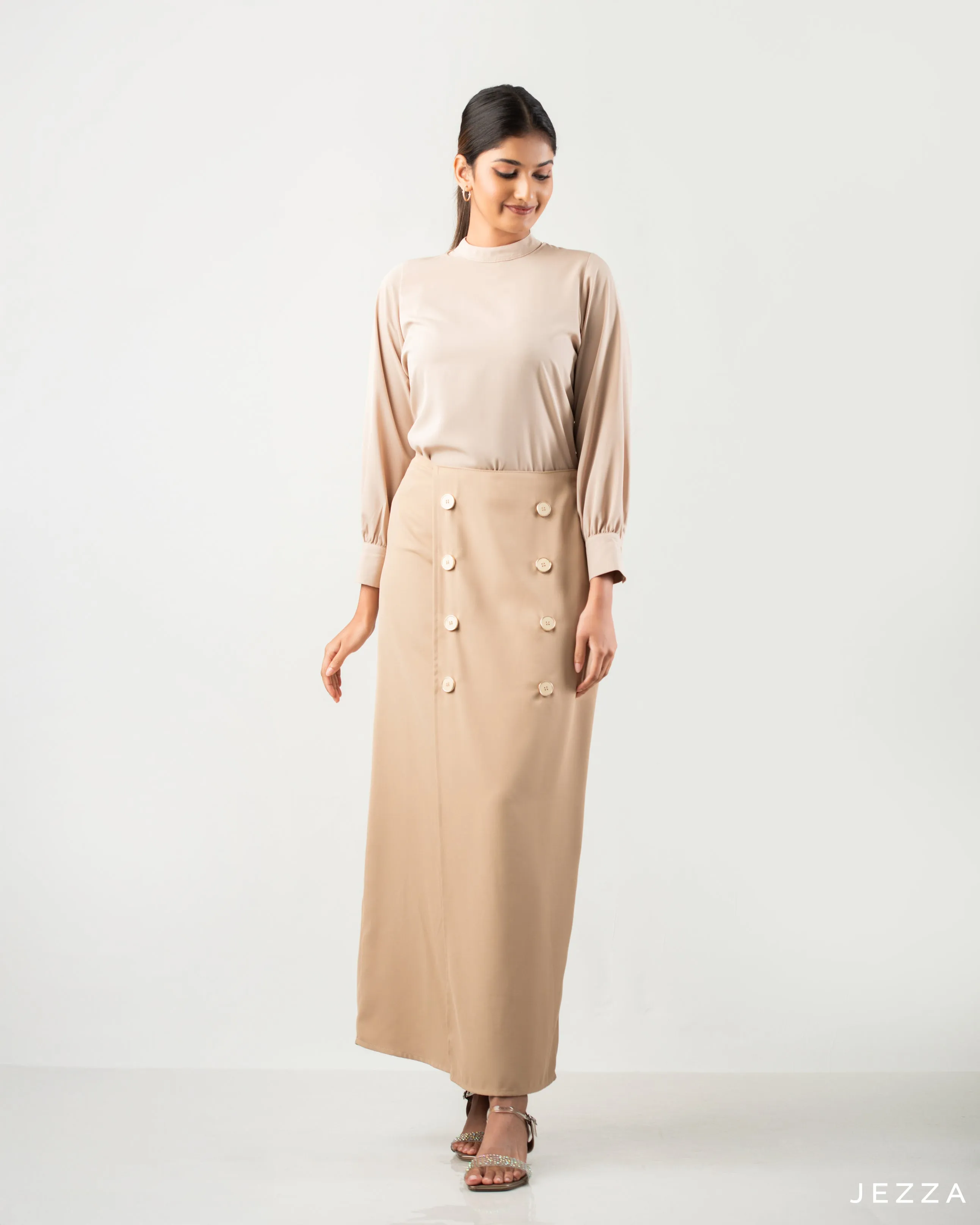 Chic Polyester Top and Skirt Set 59422/54801