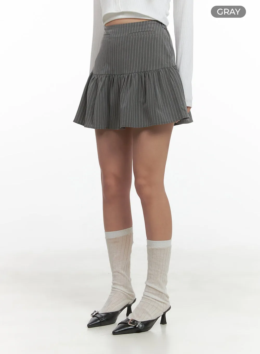 Chic Striped Flared Mini Skirt CO402
