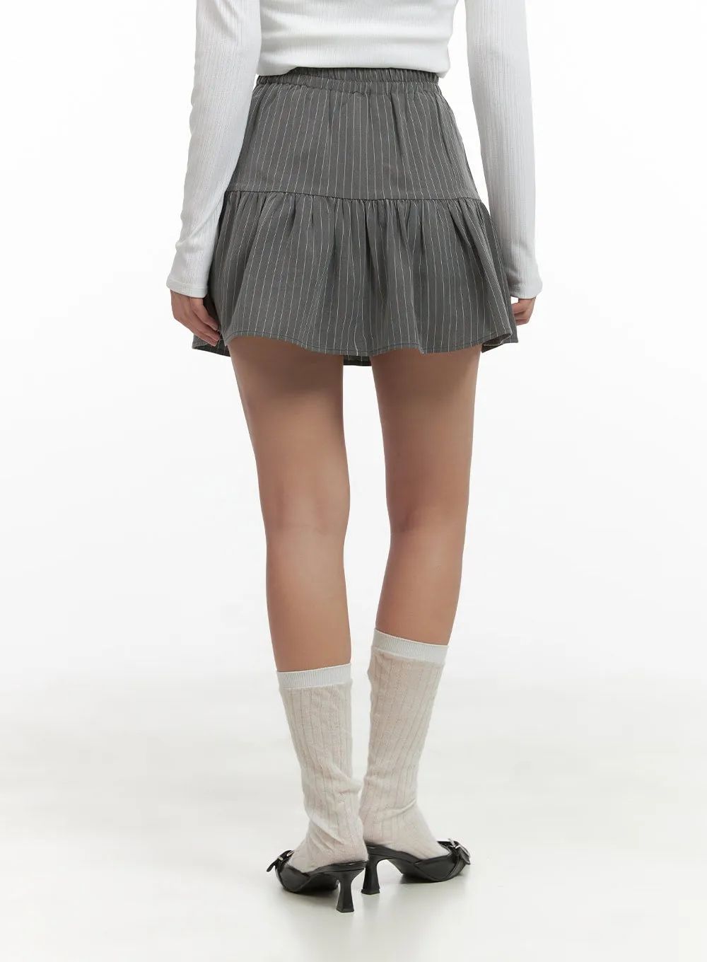 Chic Striped Flared Mini Skirt CO402