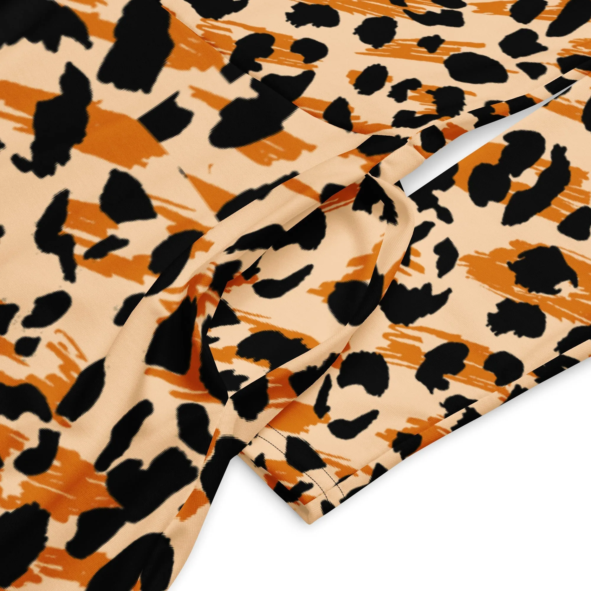 Chic Women's Long Sleeve Midi Dress Animal print & Exquisite Detailing for Elegance