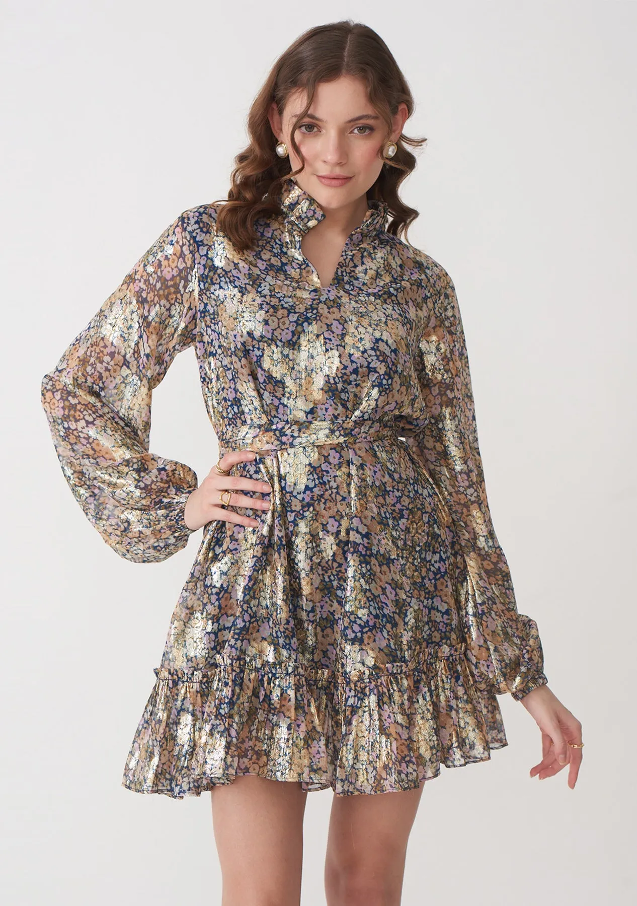 Classy Georgette Floral Printed Mini Dress - Women