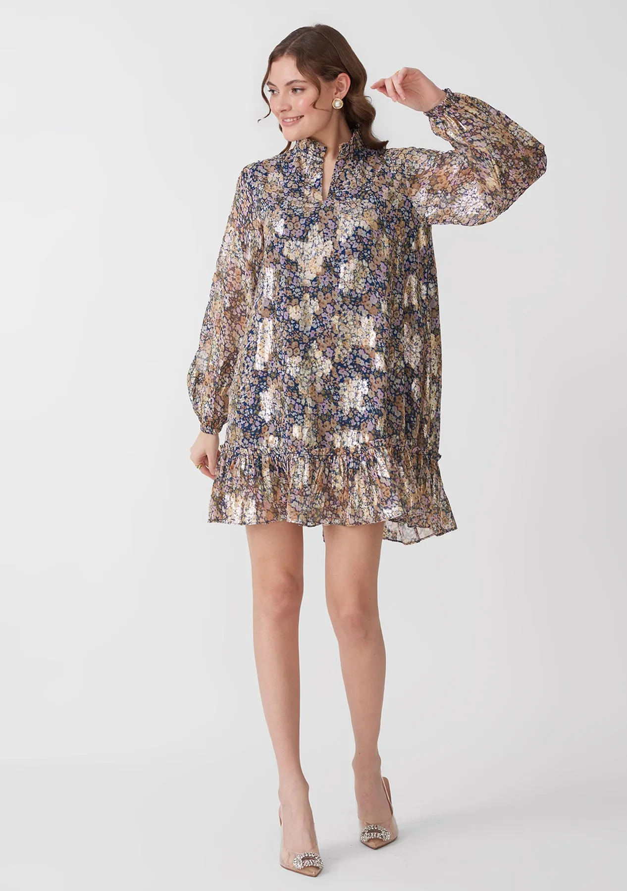 Classy Georgette Floral Printed Mini Dress - Women