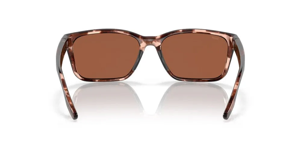 Costa Del Mar Palmas Coral Tortoise Frame - Copper Silver Mirror Plastic Lens - Polarized Sunglasses