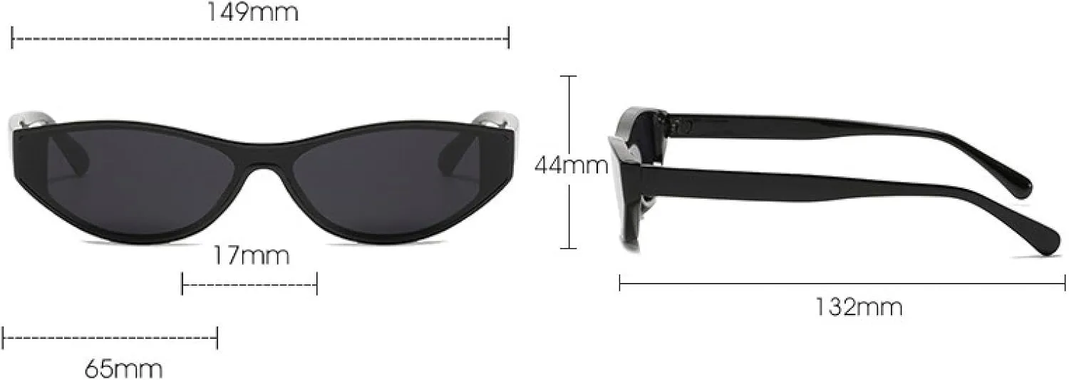 Fashion Small One Piece Sunglasses Women Vintage Cat Eye Sun Glasses for Female Punk Shades Uv400