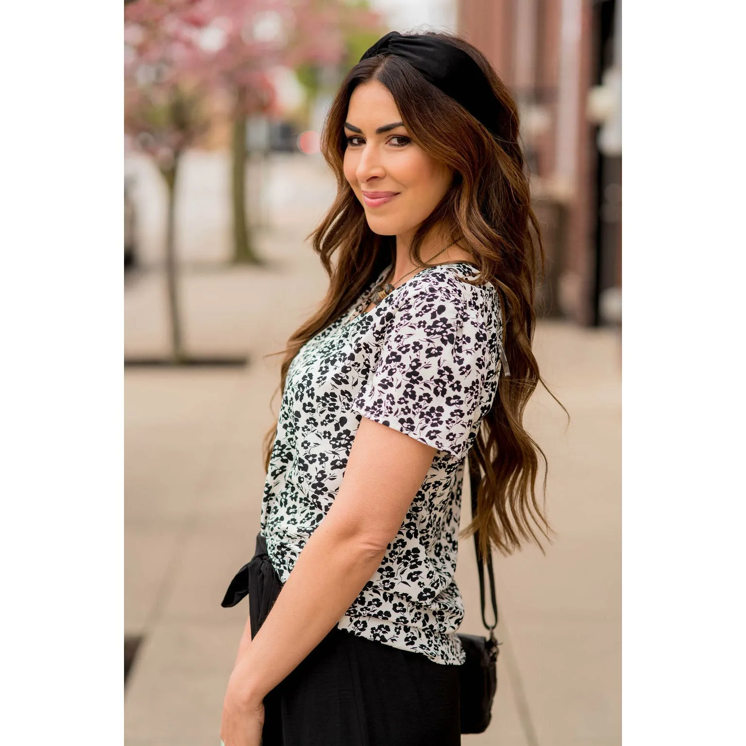 Floral V-Neck Tee