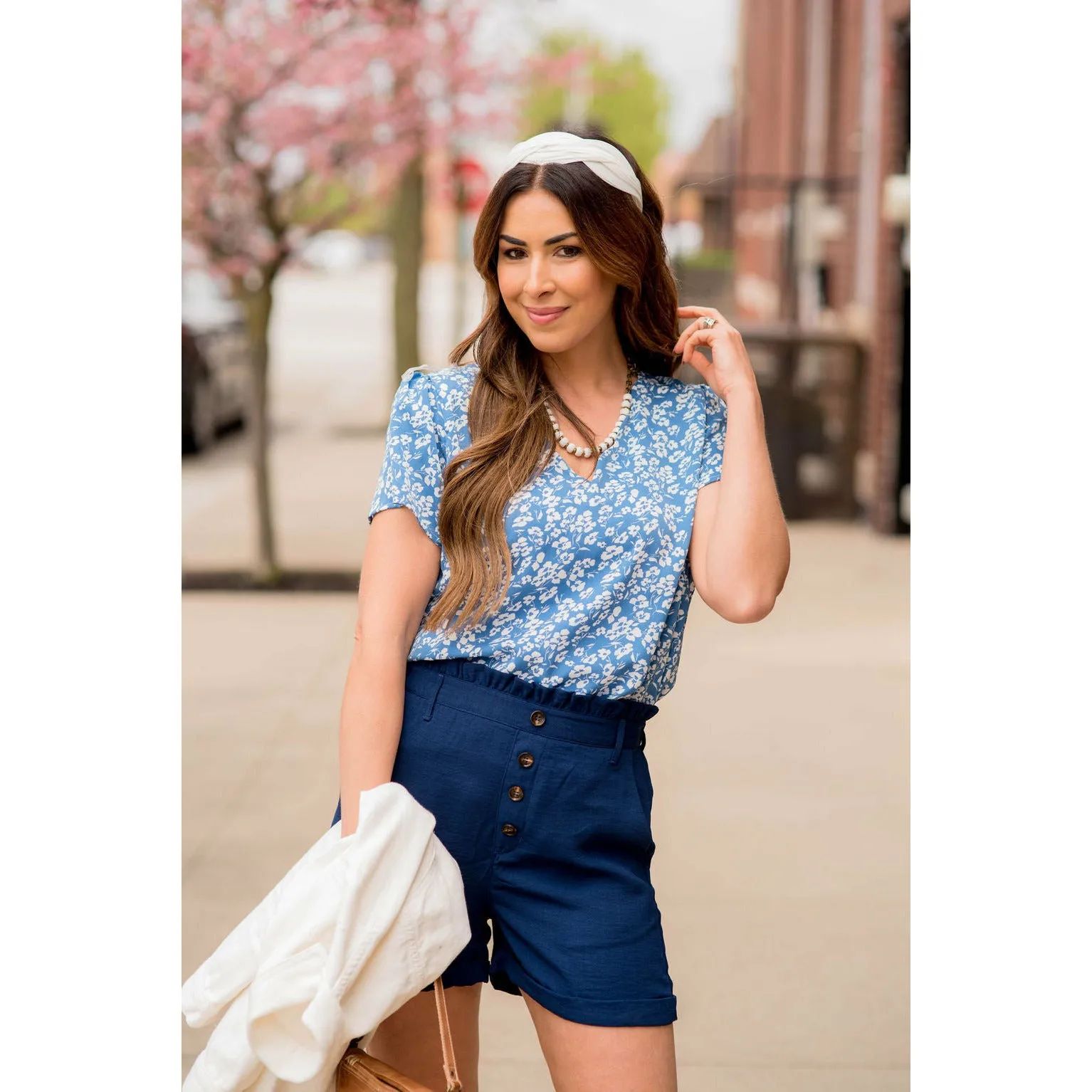 Floral V-Neck Tee