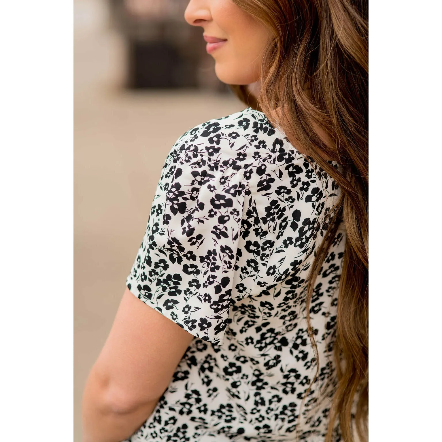 Floral V-Neck Tee