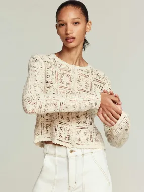 FRAME The Crochet Cardi in Cream