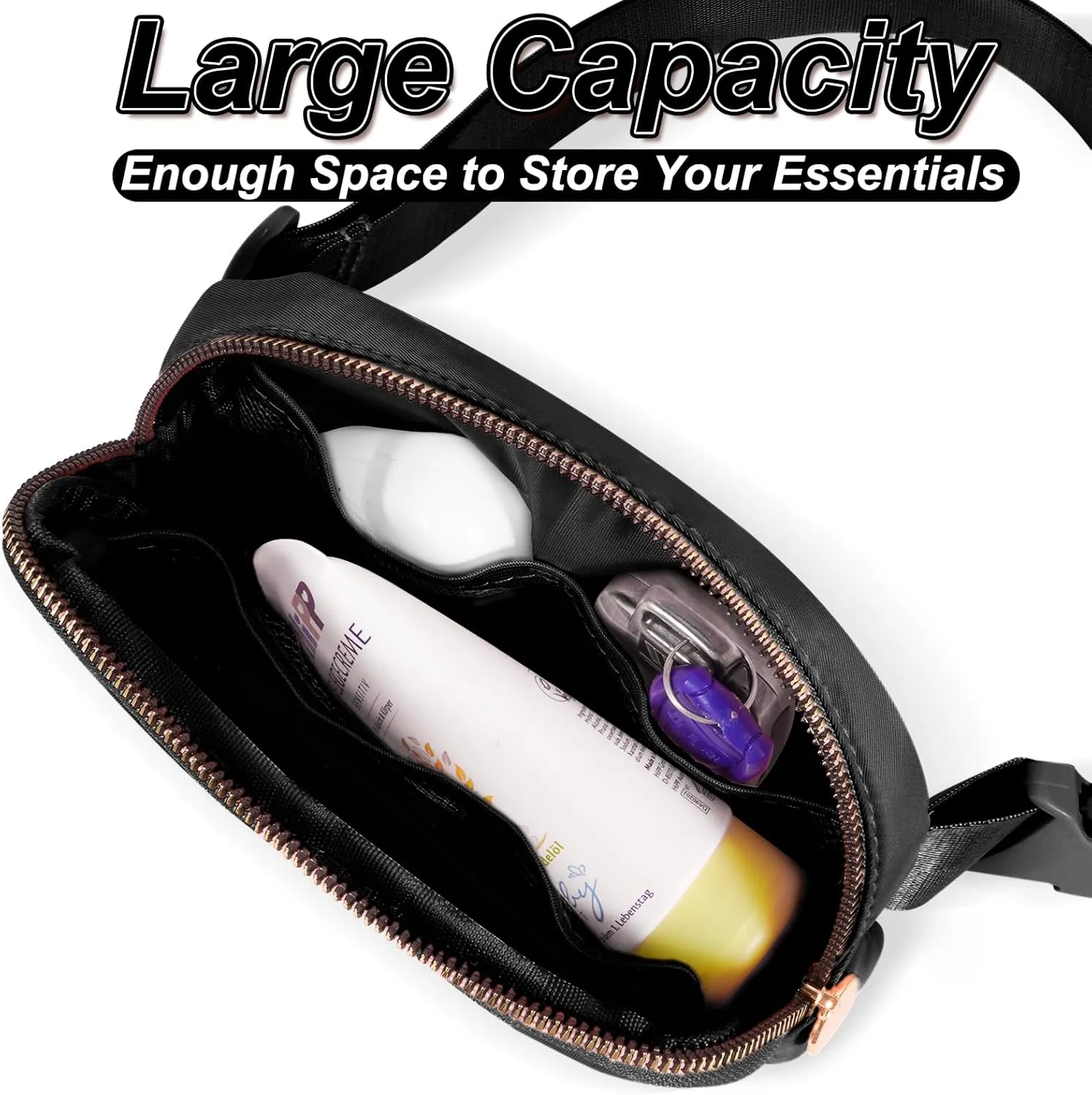 Gifts for Girls Teens - Birthday Gifts for Daughter Sister Her,Teen Girl Travel Essentials,Cute Teen Trendy Stuff Crossbody Bag Belt Bag - White S,Black