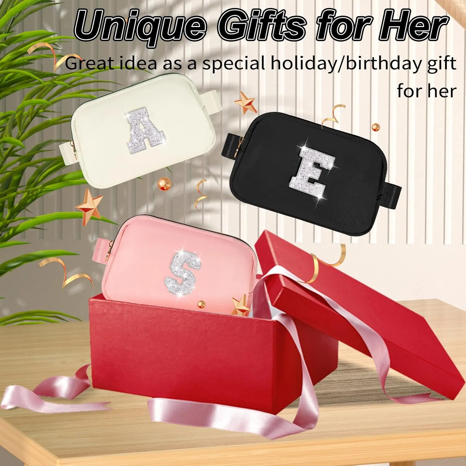 Gifts for Girls Teens - Birthday Gifts for Daughter Sister Her,Teen Girl Travel Essentials,Cute Teen Trendy Stuff Crossbody Bag Belt Bag - White S,Black