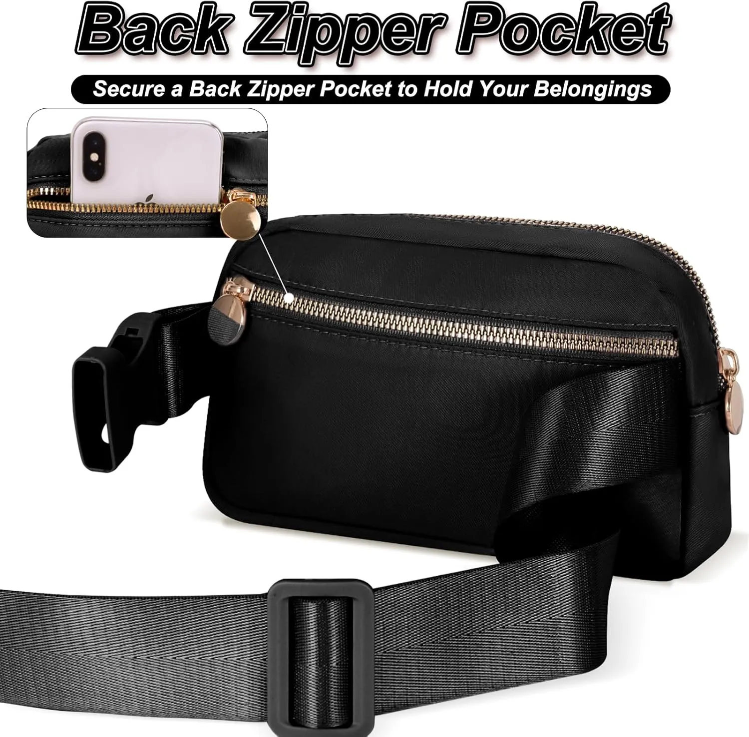 Gifts for Girls Teens - Birthday Gifts for Daughter Sister Her,Teen Girl Travel Essentials,Cute Teen Trendy Stuff Crossbody Bag Belt Bag - White S,Black