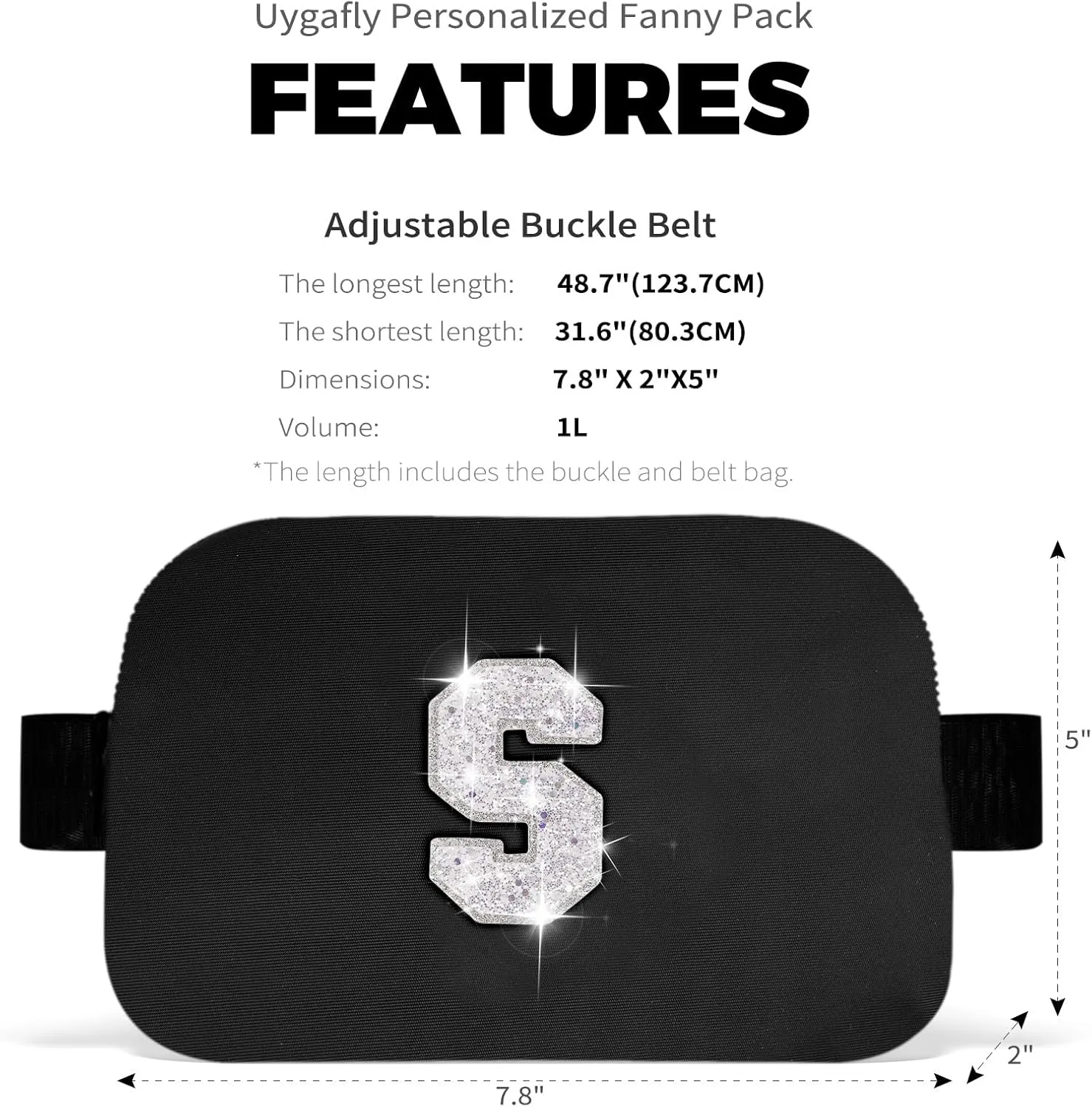 Gifts for Girls Teens - Birthday Gifts for Daughter Sister Her,Teen Girl Travel Essentials,Cute Teen Trendy Stuff Crossbody Bag Belt Bag - White S,Black