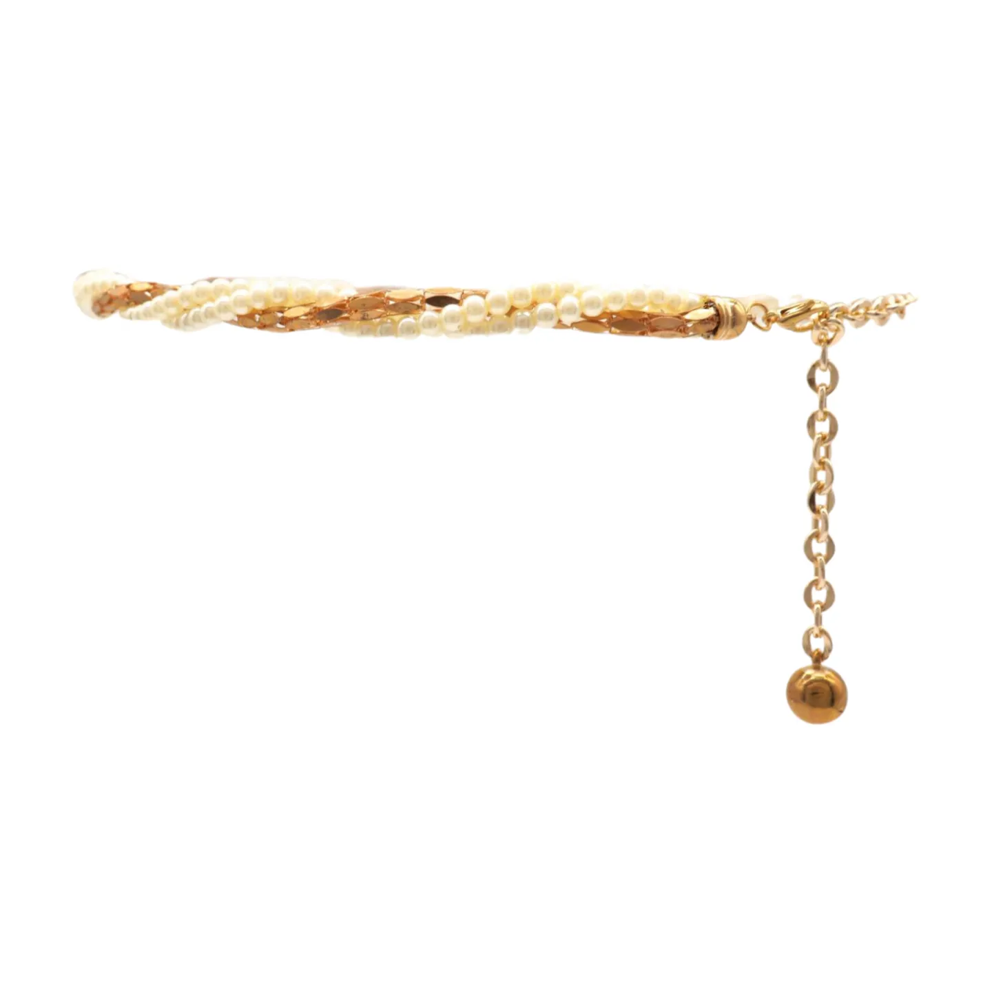Gold Metal Twisted Braided Beads Belt M L XL