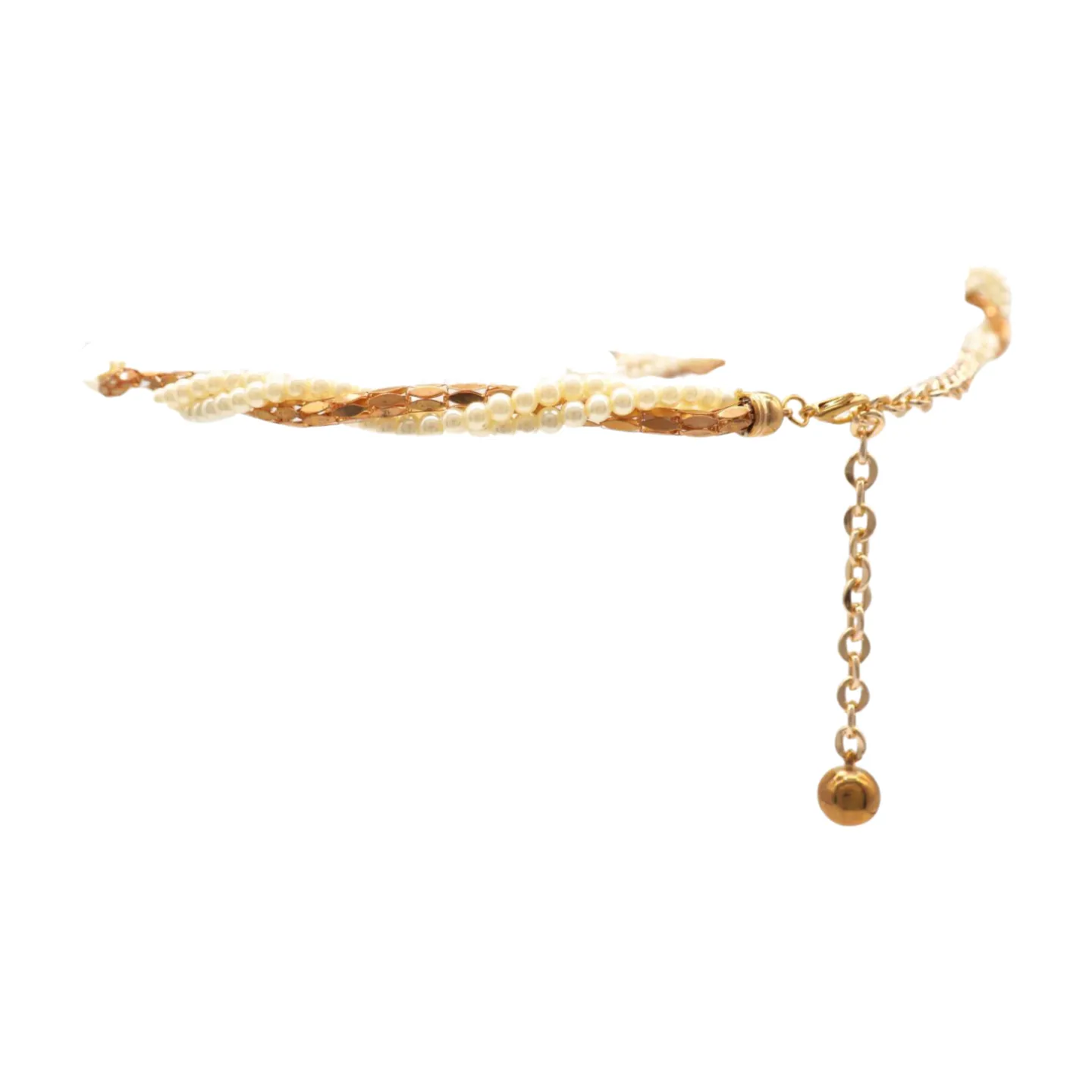 Gold Metal Twisted Braided Beads Belt M L XL