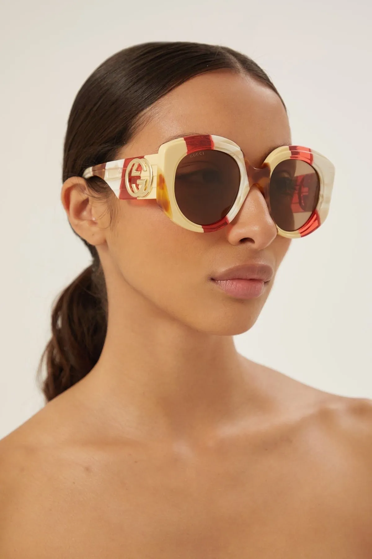 Gucci round bold multicolor sunglasses