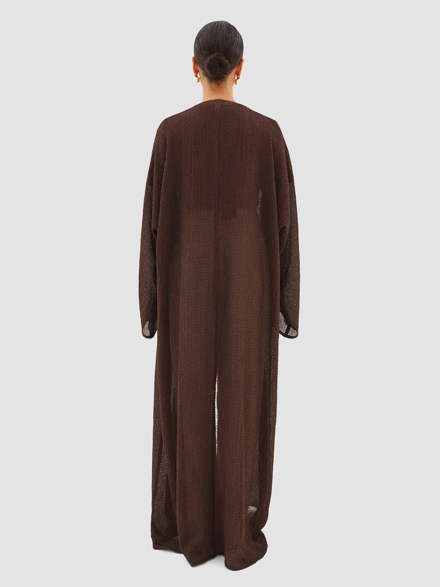 Hind Long Cardigan - Ash Brown