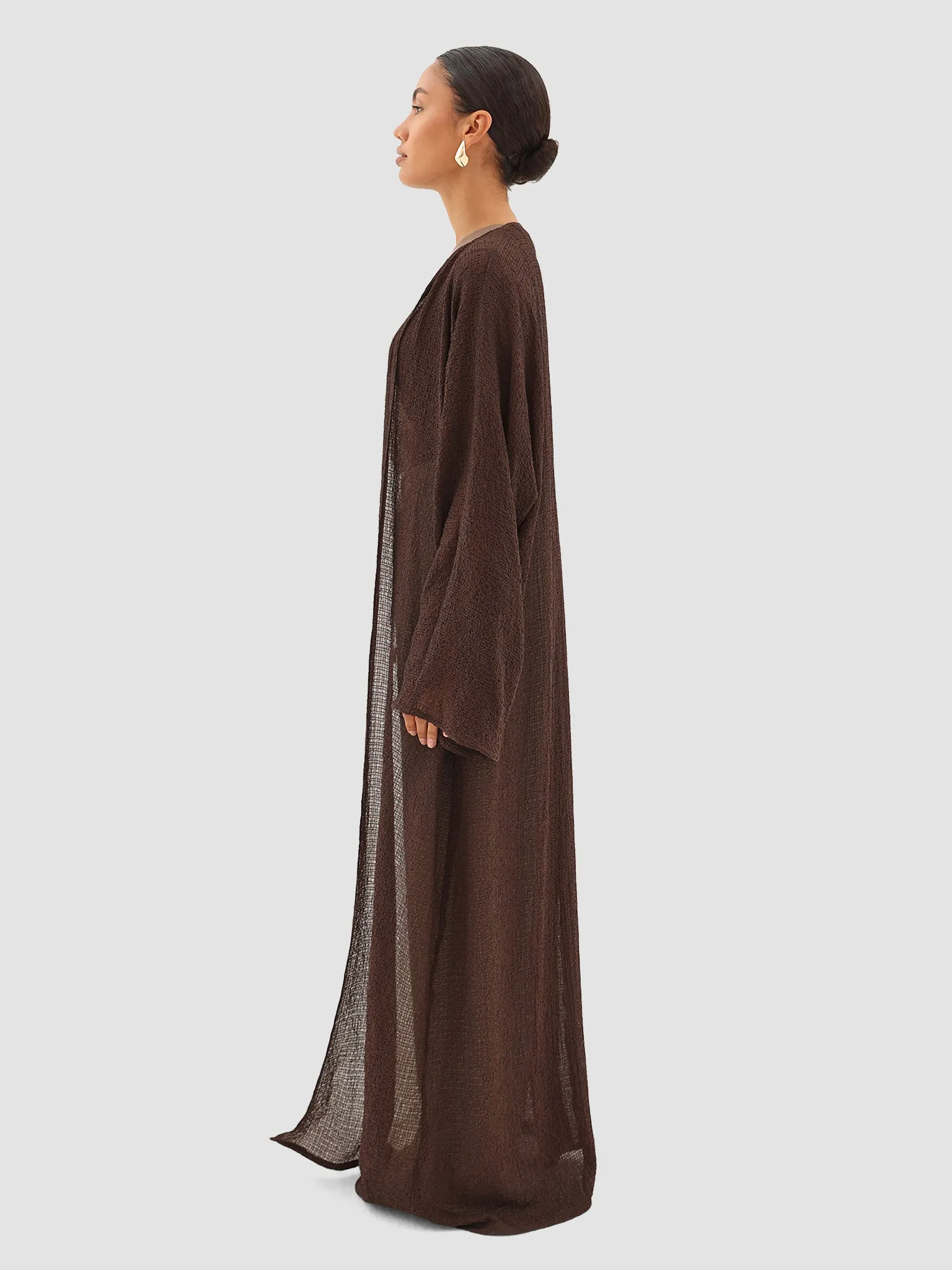 Hind Long Cardigan - Ash Brown