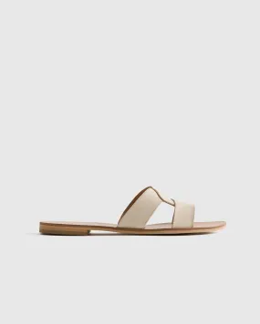 Italian Leather Cutout Slide Sandal