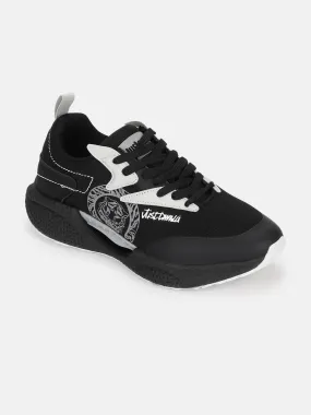 Just Cavalli Men Black Printed Lace-up Sneakers
