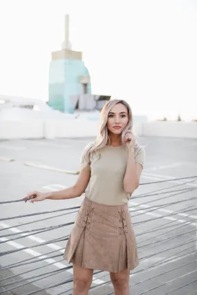 Khloe Brown Mini Skirt