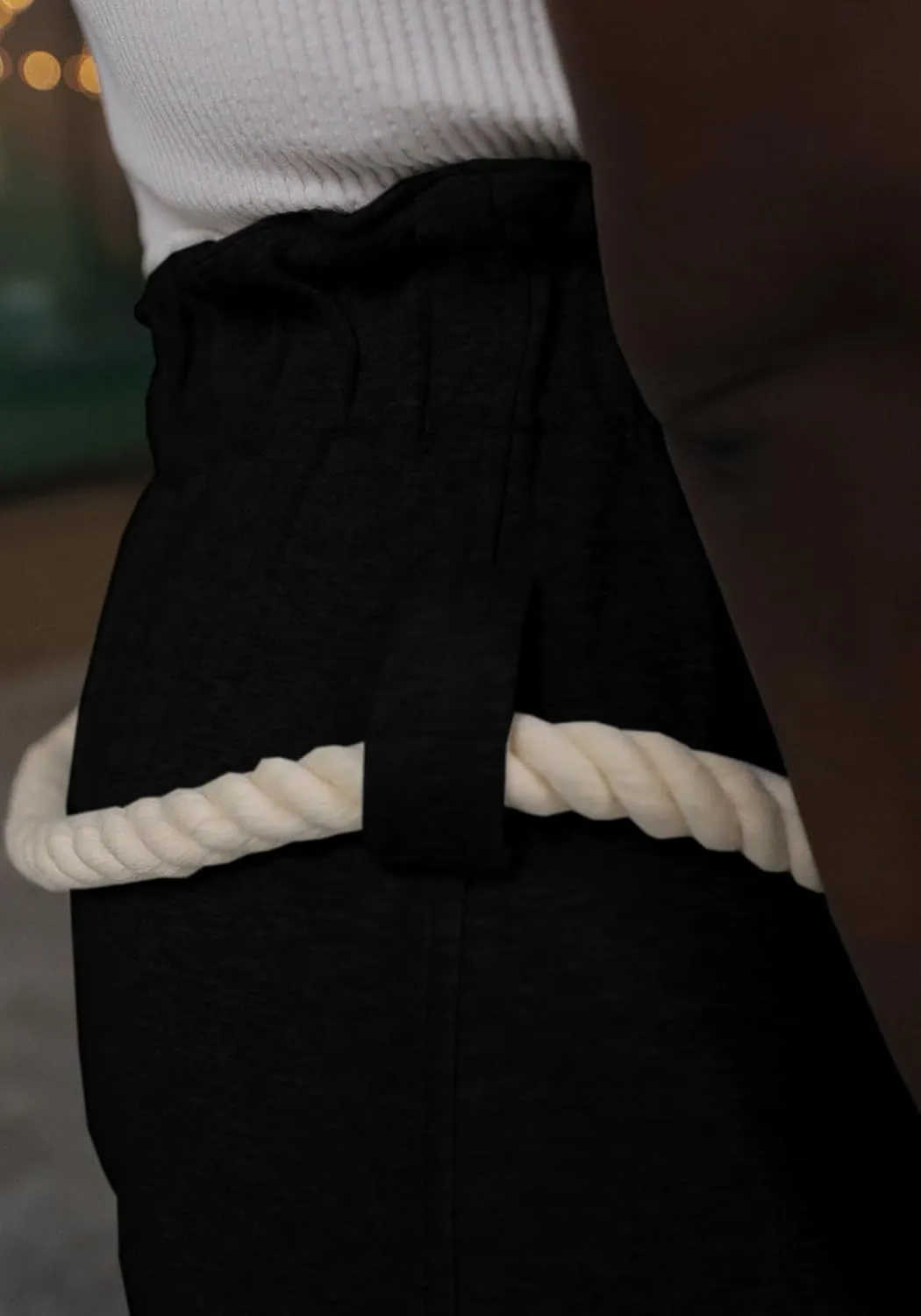 LAJIOJIO Baggy Wide Leg Sweatpants for Women Casual High Waisted Elastic Waist Drawstring Sweat Pants Trousers Trendy