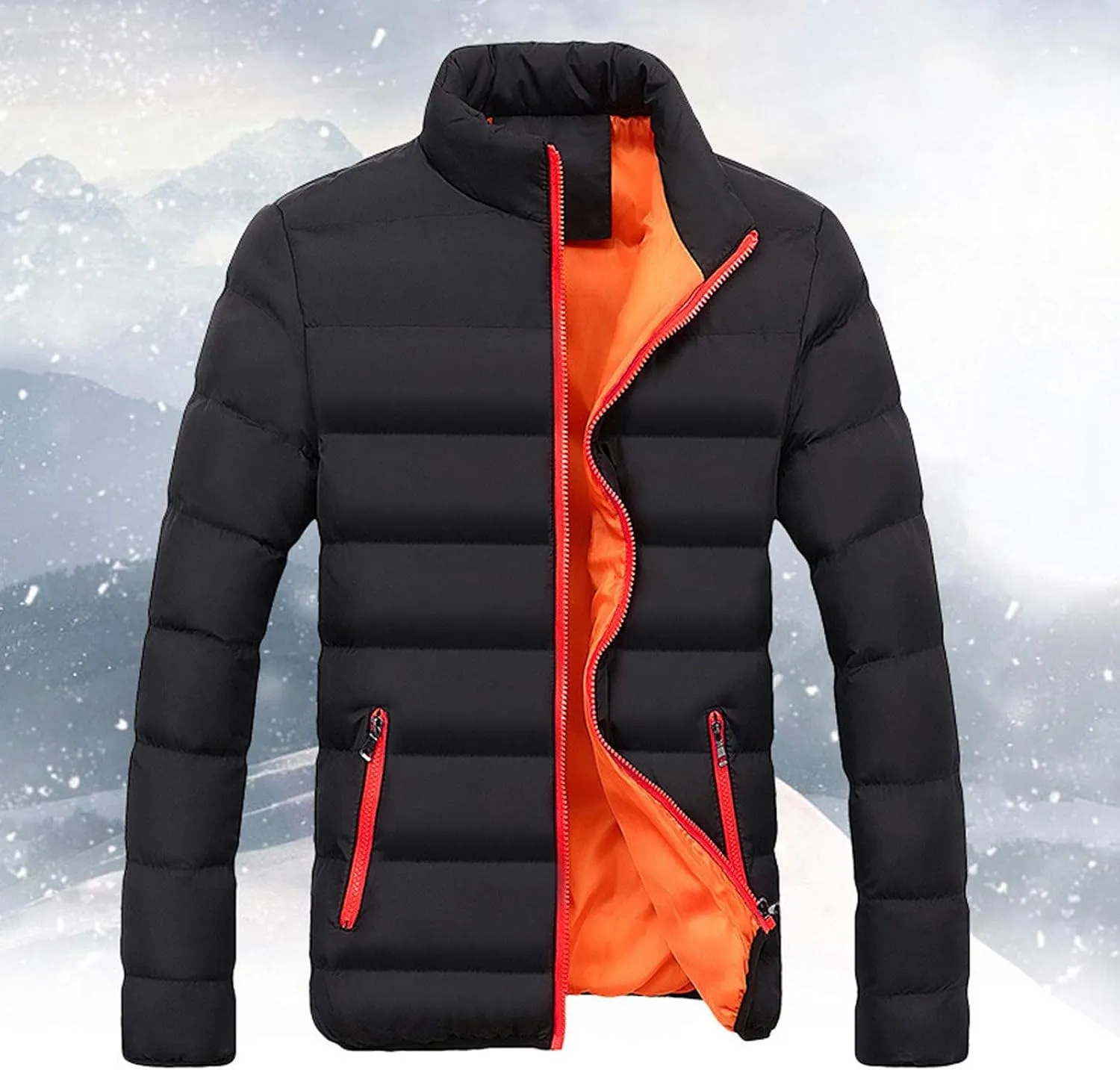 LCMTWX Men's Thicken Warm Winter Coat Stand Collar Knitted Splice Sweater Coat Casual Cardigan Stylish Outwear Winter