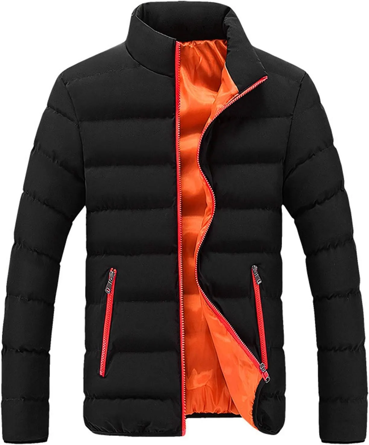 LCMTWX Men's Thicken Warm Winter Coat Stand Collar Knitted Splice Sweater Coat Casual Cardigan Stylish Outwear Winter