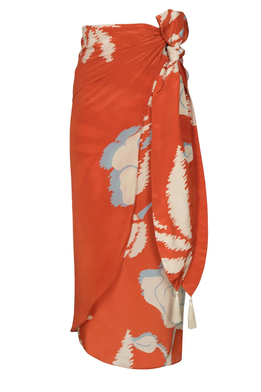 Mapara Crepe China Skirt Orange Gladiolos