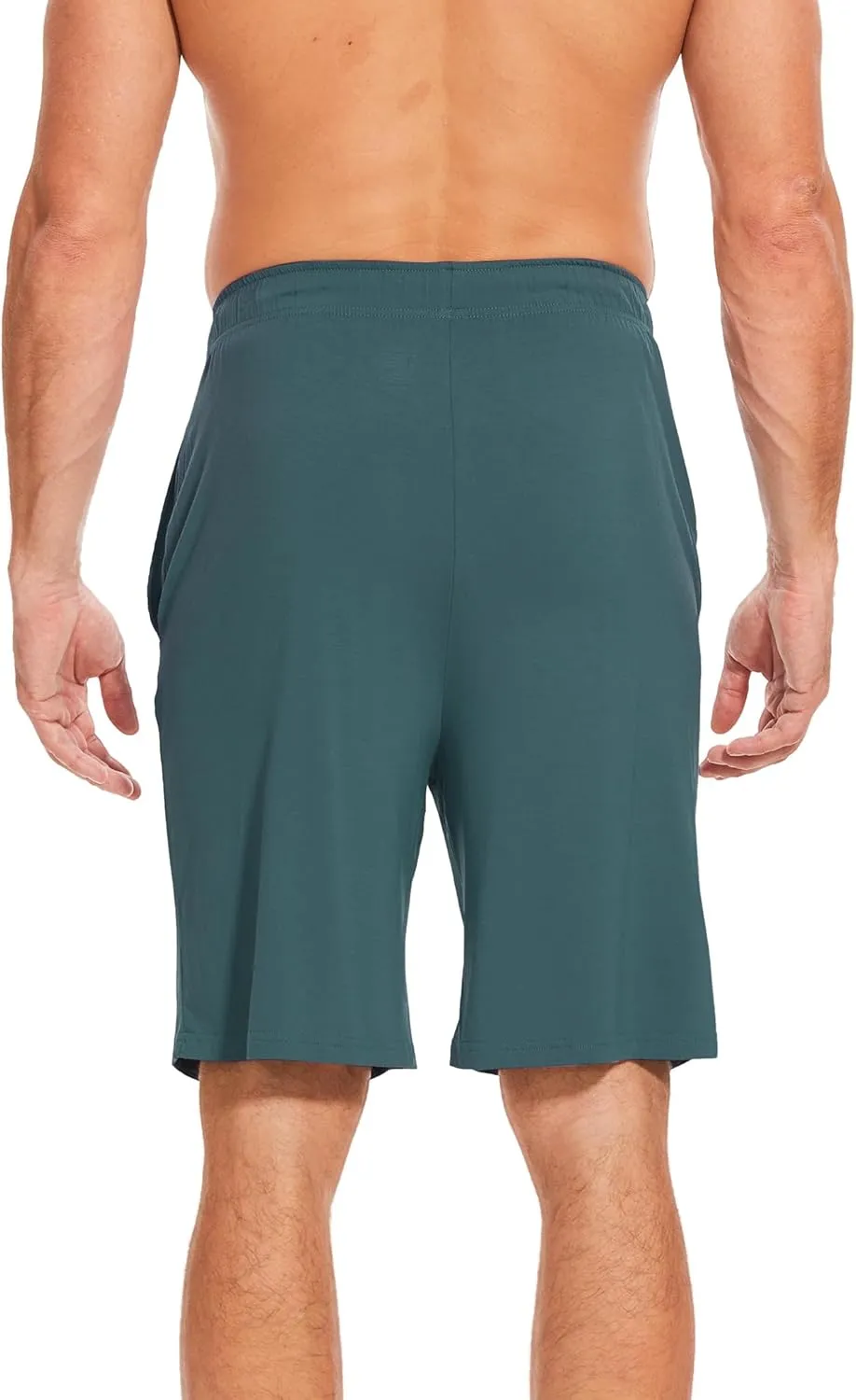 Men's Bamboo Viscose Pajama Shorts Soft Lightweight Knit Sleepwear Shorts with Pockets