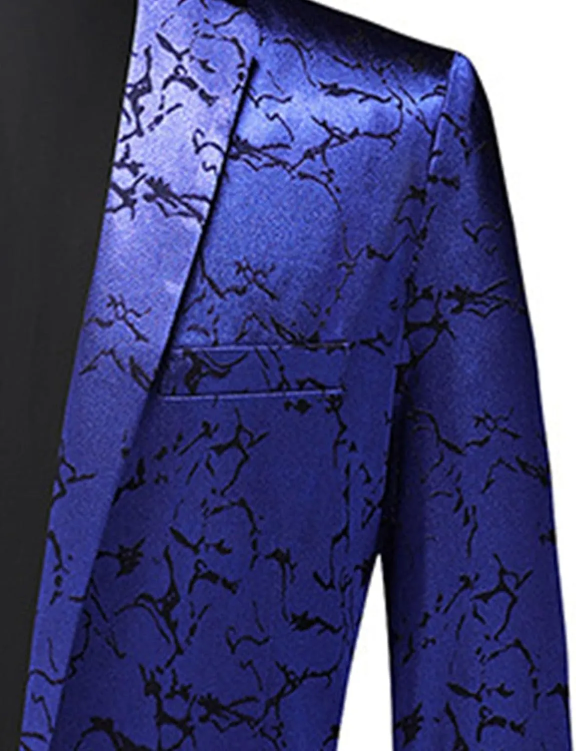Men's Floral Tuxedo Suit Jacket Dress Dinner Party Prom Blazer Business Notched Lapel Slim Fit Stylish Jackets
